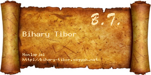 Bihary Tibor névjegykártya